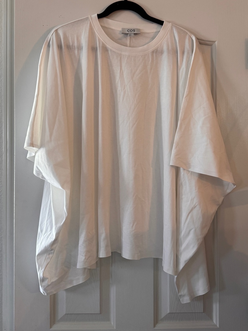 COS White Oversized Draped Short Sleeve Tunic